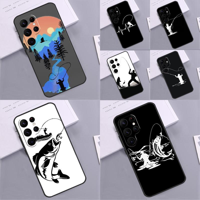 Fishing Fisherman Phone Case For Samsung Galaxy S24 S25 Ultra S9 S10 S20 S22 S21 S23 Plus S24 FE Cover Coque