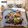 Fotball Dynetrekksett Fotball med Ild Abstrakt Konseptkunst Design Ball Sengetøysett Dobbel Queen King Polyester Dyne Trekk