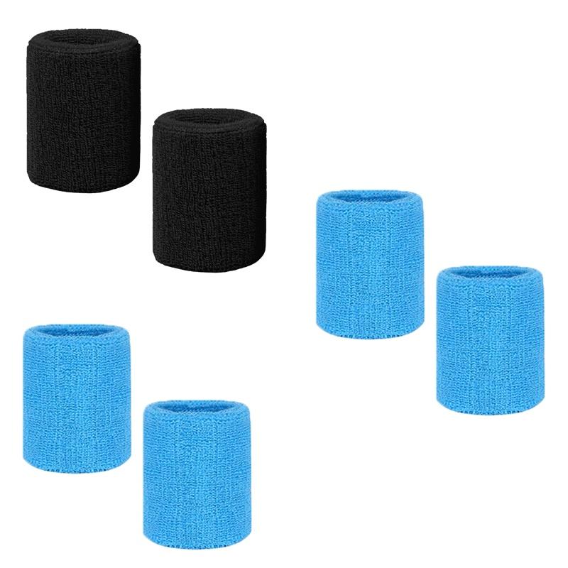 1-3pairs Set Breathable Cotton Wrist Sweatbands Sweat Absorbent Wristbands for Tennis Football Basketball Running Gym