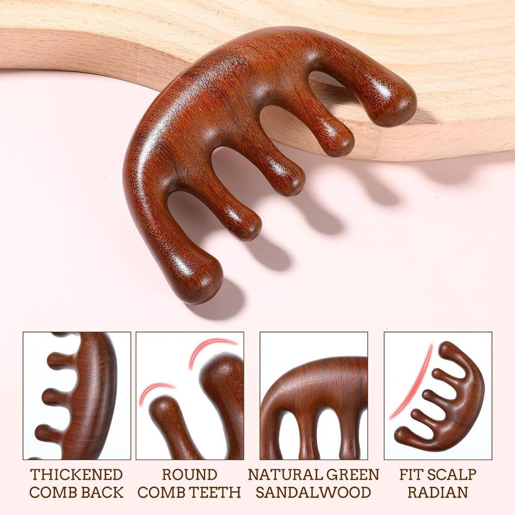 Prplet Wooden Head Massager for Scalp – Relaxing Acupressure Comb for Stress Relief, Hair Growth & Improved Blood Circulation