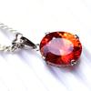 Natural Orange Sapphire Pendant 34 ct Oval Cut 925 Sterling Silver September Birthday Birthstone