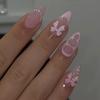 Sweet Pink Short Almond Wearable False Nail Tips
