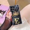 Initial Letter E M I J L Phone Case For Samsung Galaxy S24 S23 Ultra S22 S20 Plus S21 FE Clear Cover Fashion Marble Crown Fundas