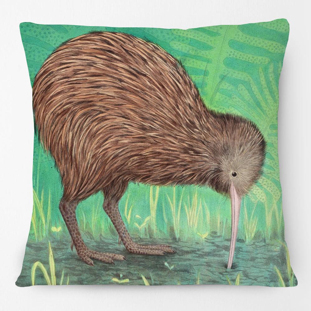 Bird Chief Willy Wagtail Kiwi Bird Painting Art Print Decorative Cushion Cover Sofa Pillow Case