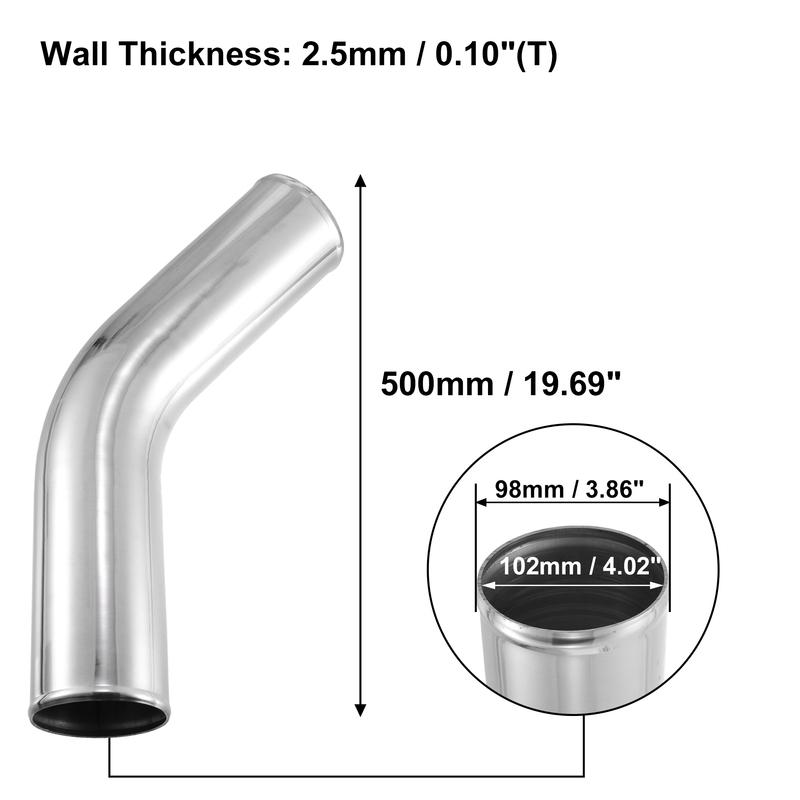 X Autohaux OD 34-102mm Length 20" 300mm 500mm Aluminum Alloy Tube Intercooler Pipe Straight 45 Degree Air Intake Tube for Car
