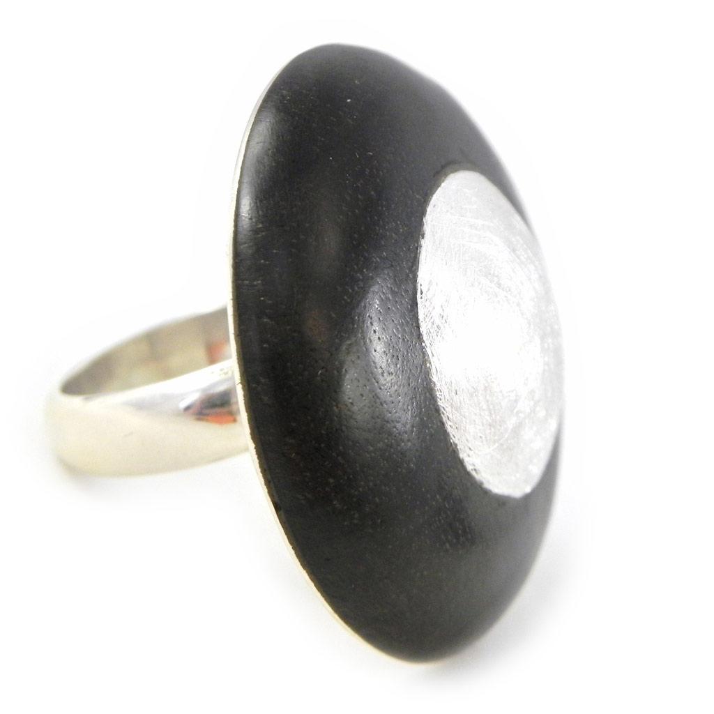Silver 'Amazonia' Wood Ring