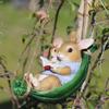 Ornament Home Backyard Sculptures Household Ornament Garden Decoration Rabbit Statue Swing Rabbit