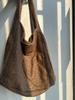 Korean Style Textured Wool Tote: Large-Capacity, Versatile Handheld/Shoulder Bag for Commuters