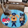 Police Dog,Uniformed Pals Chair mat Round Rug Office carpet, Non slip, Suitable for Living Rooms, Bedrooms,Decor1205958a
