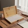 Holz Aquarellfarben-Organizer Mehrfachgitter Leere Napf-Box mit Verschluss Bambus