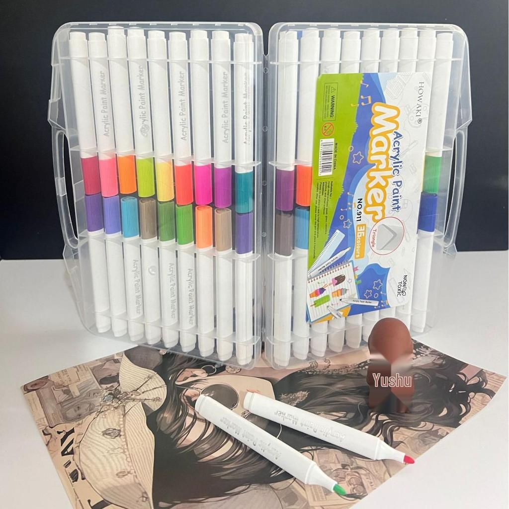 Acrylic Markers: 12, 48, 60, 80 Water-Based Colors for Student Art, Anime, Hand-Painting, Coloring, and Doodling.
