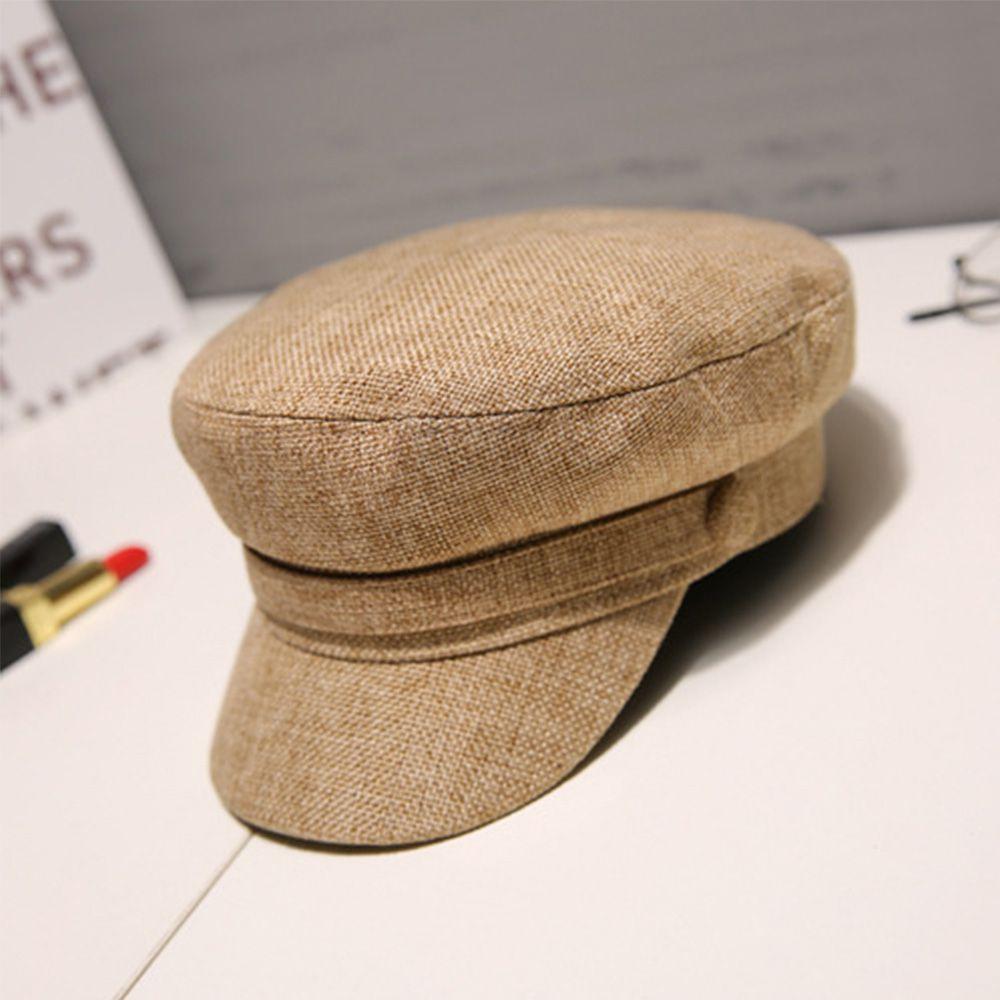 Ladies Cotton Linen Autumn Summer Navy Hats Berets Octagonal Cap Flat Cap