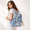 Backpack For Female College Students Versatile Vintage Tie-Dye Canvas Backpack For Junior High School Students