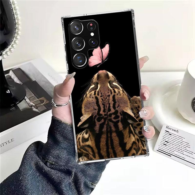 Pink Leopard Print Soft Phone Case For Samsung Galaxy S22 S23 S24 S25 Edge S26 Ultra S20 FE S21 Plus + Fundas Coque Galaxy S20 S