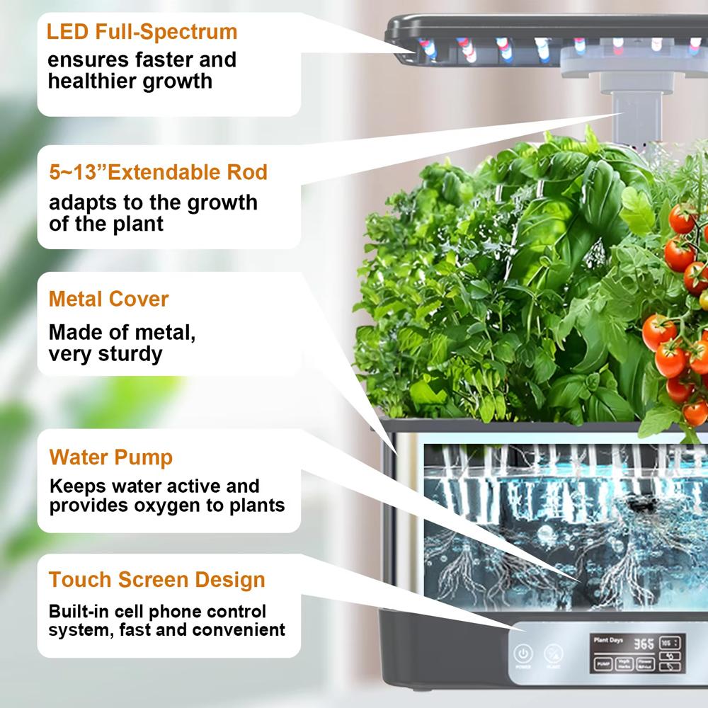 Tuya WiFi Hydroponics Planter Growing System Indoor with LED Grow Light Automatic Planting Gardening Box Gardening Planter