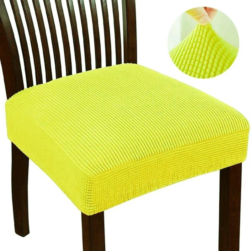 Jacquard Chair Covers Stretchy Solid Color Anti-Slip Chair Slipcovers Soft Sofa Seat Cover Living Room Restaurant Office Hotel