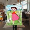 1 Stück Heidi Alpen Cartoon-Druck Flanelldecke, Hohe Qualität für alle Jahreszeiten, Heimdekoration, Wärme und Komfort, Perfekt für Weihnachtsgeschenke