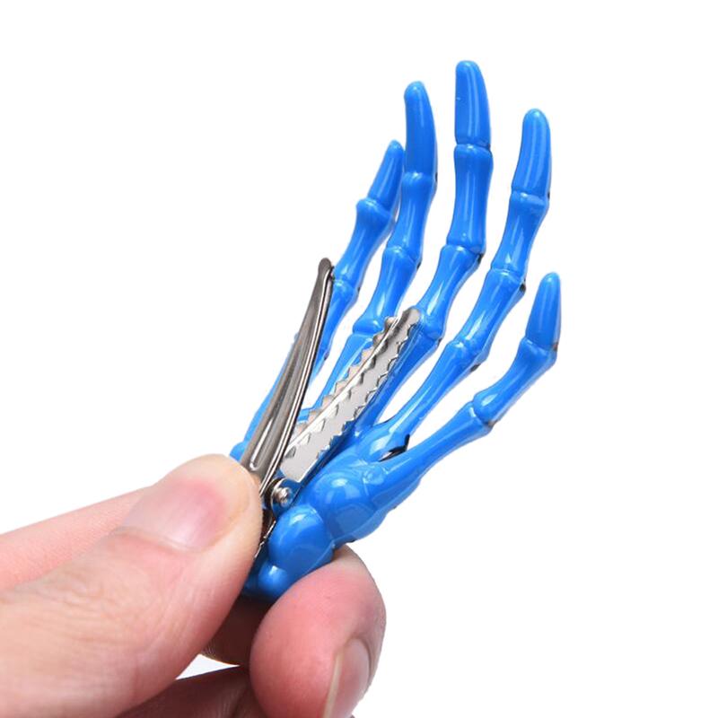 1Pc Punk Gothic Halloween Zombie Skull Skeleton Hand Bone Claw Hairpin Hair Clips