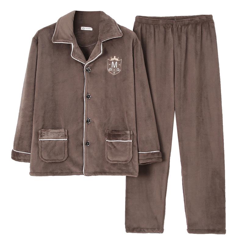 Pijamale groase de flanel pentru tineri: Cu mânecă lungă, Călduros, Plus catifea