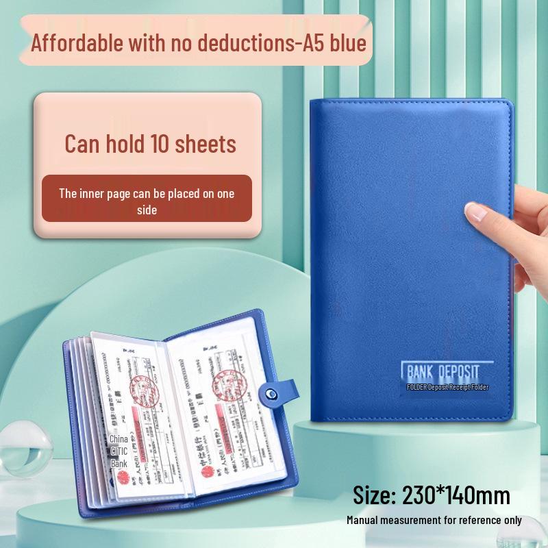 Multifunctional Large Deposit Certificate and Money Holder Clip for Bank Use