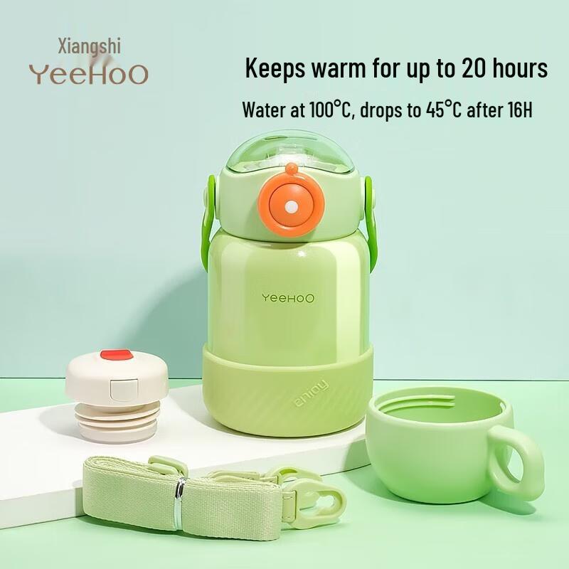 YEEHOO 316 Stainless Steel Kids Thermos with Straw and Sleeve