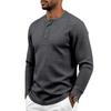 Men S Vintage Loose Fit Long Sleeve Henley T Shirt