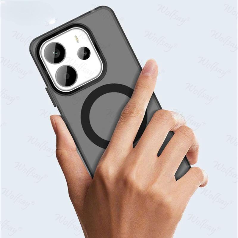 Transparent Case For Redmi Note 14 4G Case For Redmi Note 14 Magnetic Adsorption Wireless Charge Cover For Redmi Note 14 4G Case