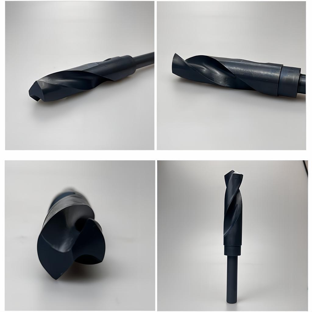 Twist Drill Bit Reduced Shank 1/2'' Nitride Coated Hole Drilling Cutter HSS Black Reduced Shank Twist Drill Bits for Metal Wood