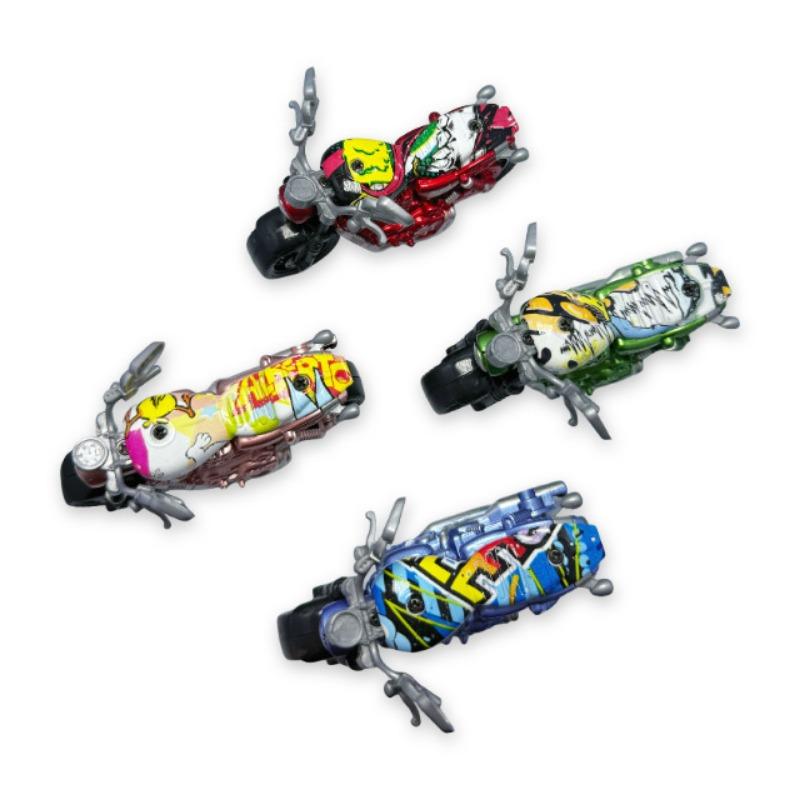 Simulated Motorcycle Pull-back Racing Alloy Car Model Clip Doll Toy Ornaments Keychain Children's Toys