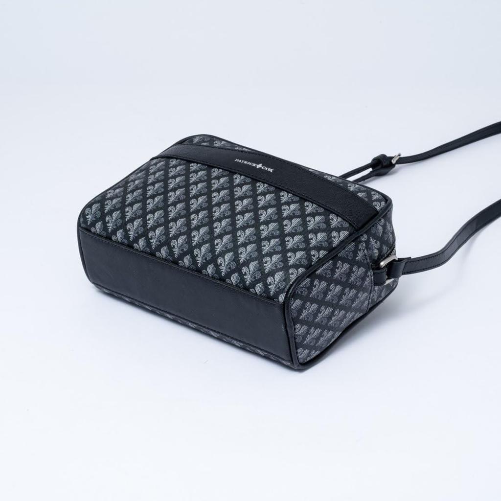 Patrick Cox Colorful Maison Shoulder Bag, PXLHDES1, Black, Women's, with a Colorful Maison Pattern