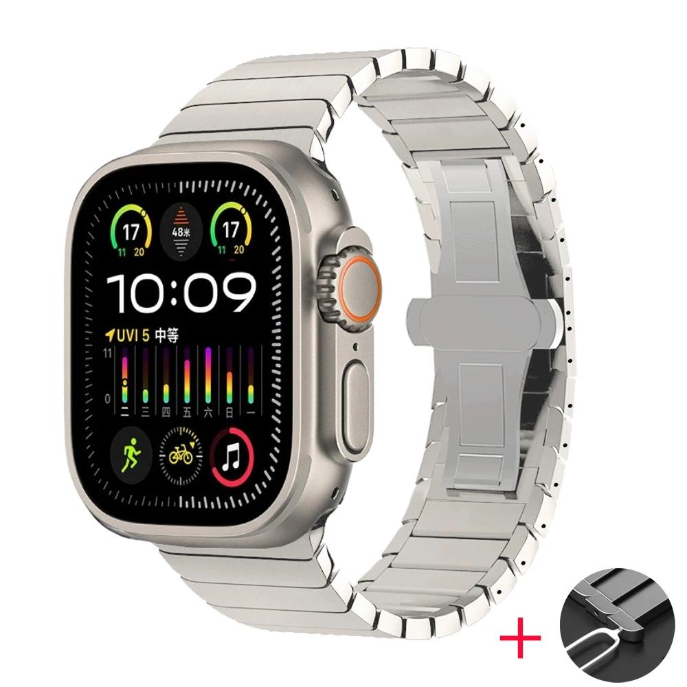 Metal Link Bracelet for Apple Watch Band 45mm 49mm 44mm 41mm 42mm 46mm Stainless Steel Belt iWatch Ultra 11 10 9 8 7 6 SE Strap