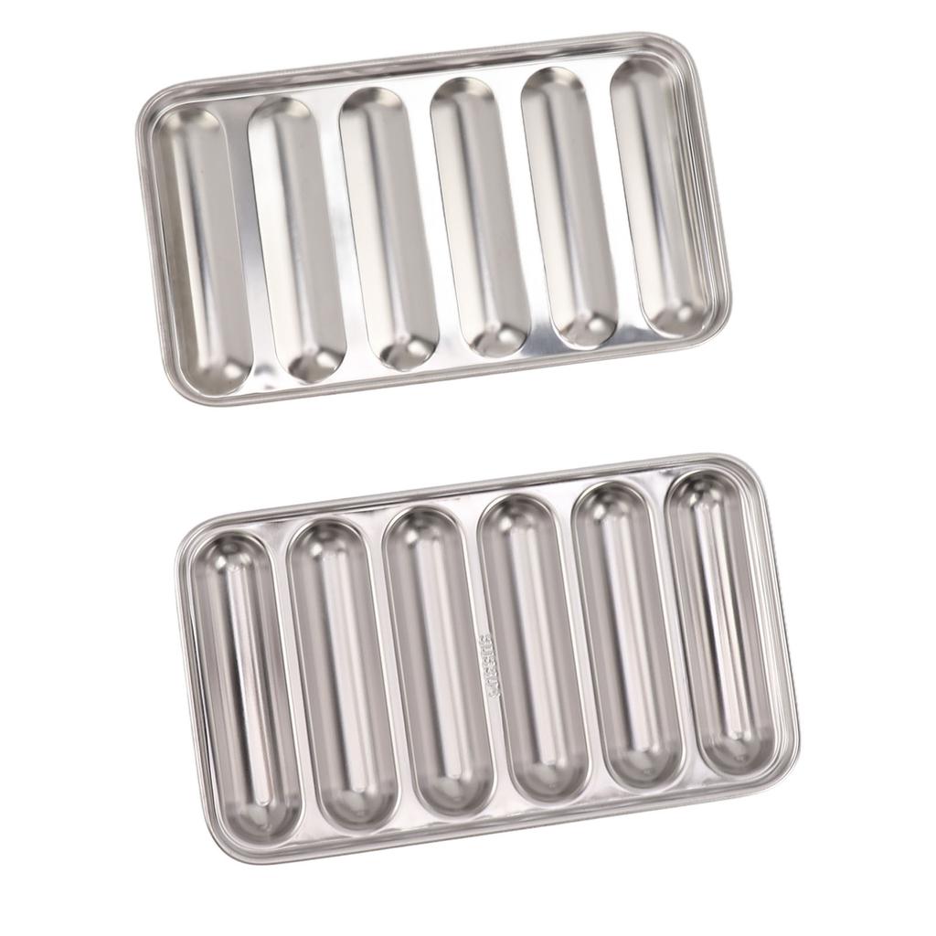 DIY Hot Dog Baking Pans Metal Sausage Baking Mold 6 Cavity Steaming DIY Hot Dog Mold