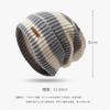 Womens Knit Beanie Hat With Striped Warm Ear Protection Winter Cap Adjustable Foldable