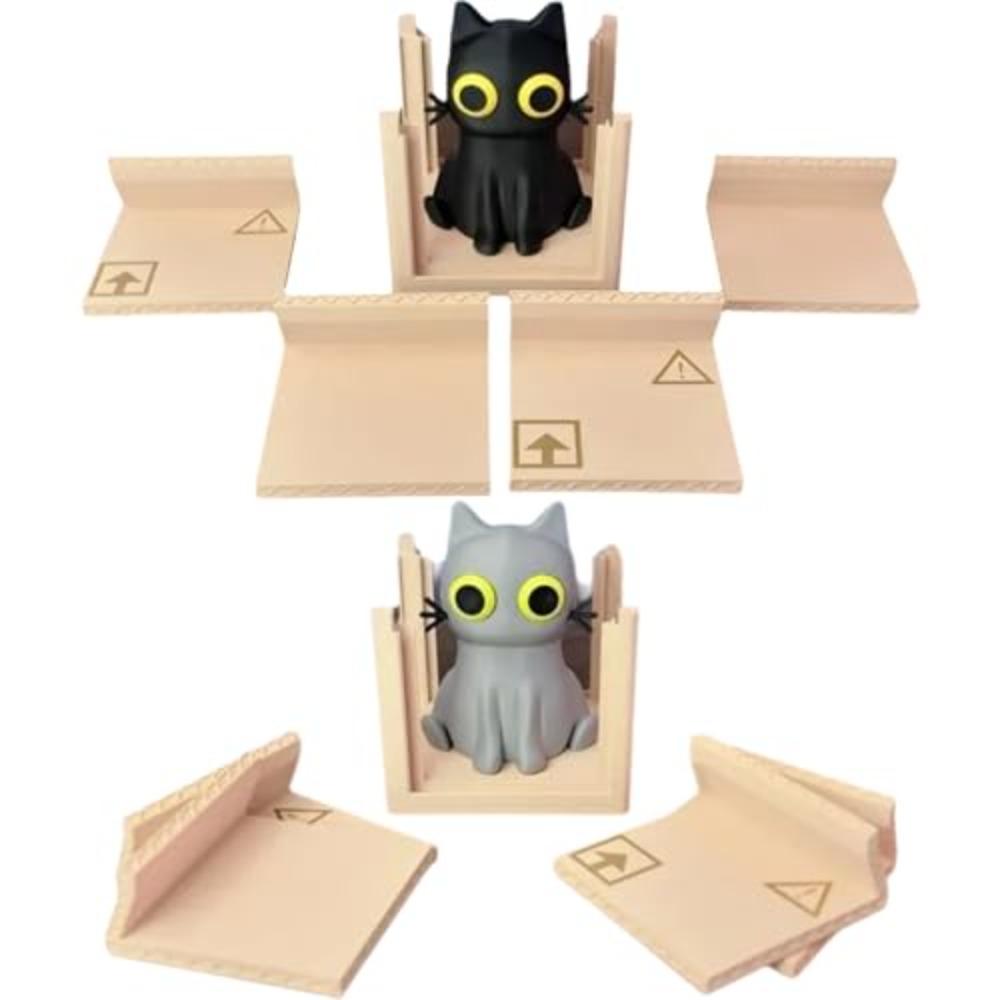 

Prevention Cat Box Coaster Set 3D Printed Drink Cup Holder for Coffee & Tea сірий