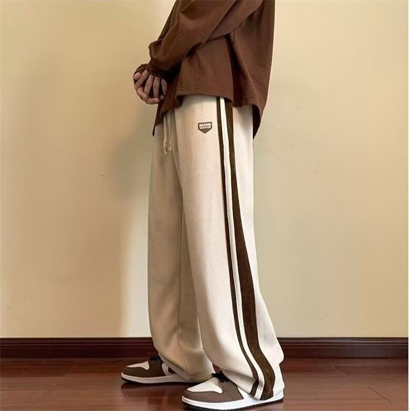 

Men s Corduroy Straight Leg Pants Casual Striped Elastic Waist Trousers XXXL хакі