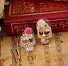 Ladies Girls Alloy Crystal Rose Sugar Skull Earrings Studs Gifts Fashion Jewelry