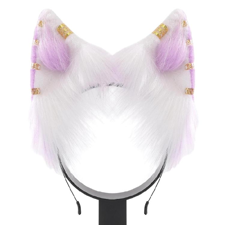 

Girl Plush Foxes Ear Headband with Alloy Earring Christmas Performances Headband