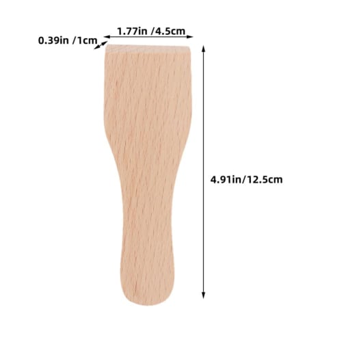 STOBAZA 5-Piece Small Wooden Spatula, Butter Cake Spatula, Cream Spatula, Wooden Cake Scraper, Mini Turner, Cooking Shovel, Multipurpose Spatula for H