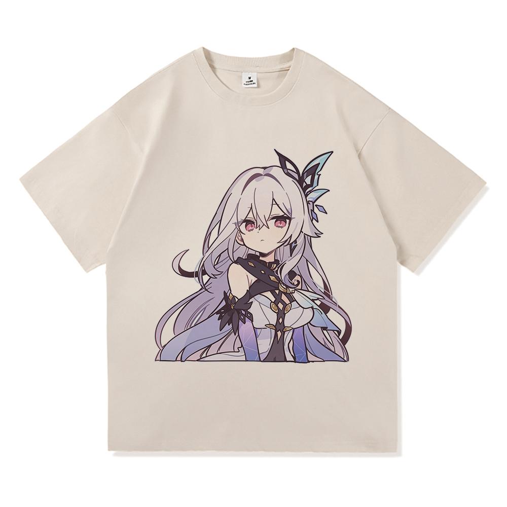 Genshin Impact Skirk T-Shirt Hot Fashion Männer/Frauen Ästhetisch Lustig Süß Grafik T-Shirt Hohe Qualität Lässig Baumwolle T-Shirts