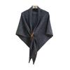 Korean Style Versatile Wool Blend Sequin Knit Shawl - Shiny Triangle Scarf for Women