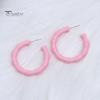1 paire de boucles d'oreilles créoles simples pour femmes, Style doux, couleur bonbon, boucles d'oreilles circulaires en acrylique, robe de fête de vacances, bijoux d'oreille, accessoires d'anniversaire