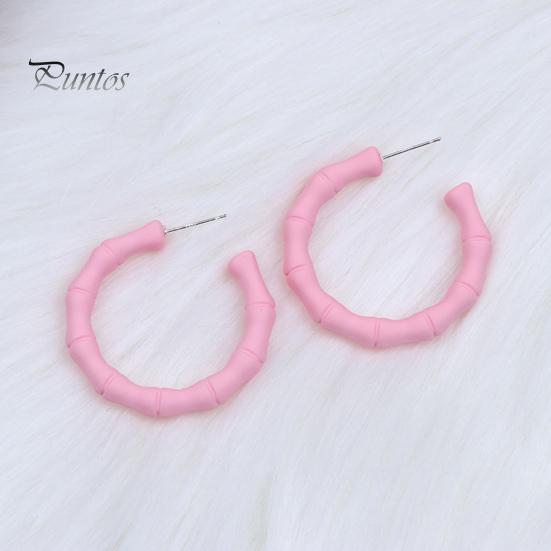 1 paire de boucles d'oreilles créoles simples pour femmes, Style doux, couleur bonbon, boucles d'oreilles circulaires en acrylique, robe de fête de vacances, bijoux d'oreille, accessoires d'anniversaire