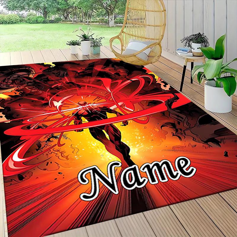 Custom Name "Iron Man: Power Glory" Carpet Rug Customizable Soft Washable Anti-Slip Home Living Room Sofa Mats Personalized Rug. 0909284