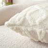 Decorative Artificial Wool Pillow Case, Soft Short Plush Wool Square Pattern Cushion Cover, Modern Decorative Sofa, Fami