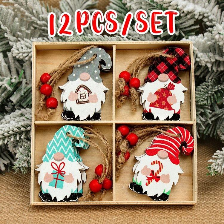 Christmas Dog Paw Double Layer Wooden Pendant Navidad Natal Noel Tree Pendant Merry Christmas Decor For Home 2025 New Year 2025