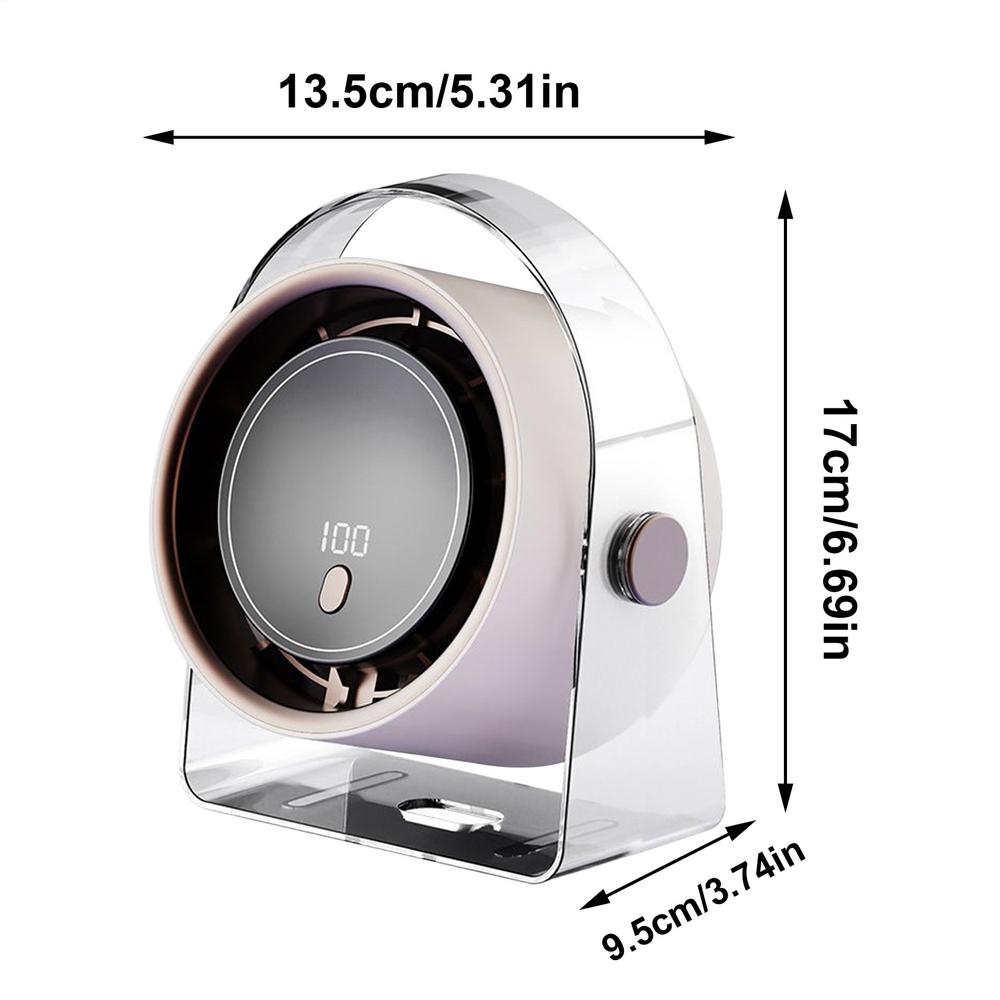 Table Fans Rechargeable Small Bedroom Fan Desktop Leafless Air Ventilator For Workplace Travel Bathroom Dorm Camping Beach Car