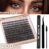 Dense D-Song Single-Cluster False Eyelashes 10-18Mm Daily Natural Curling Diy Segmented Grafting