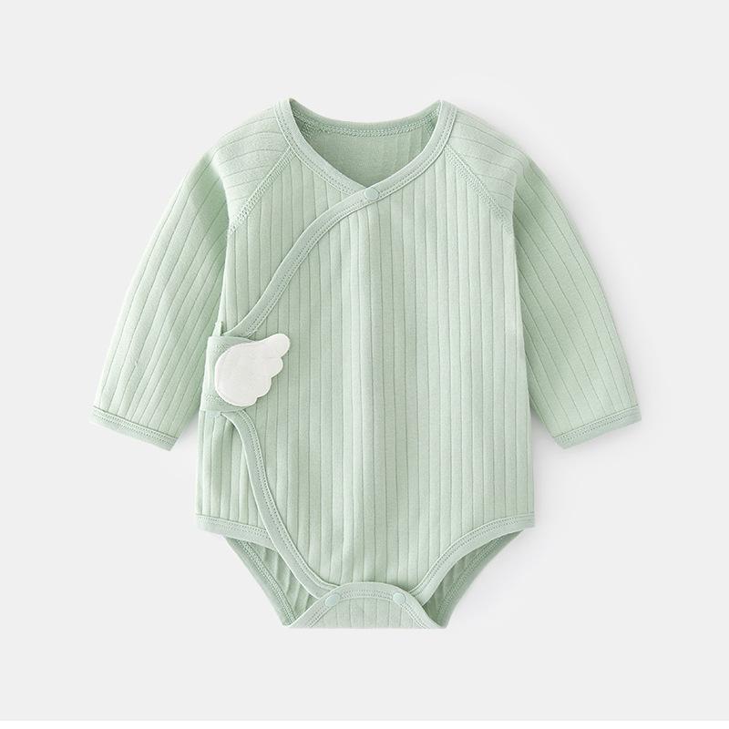 Pure Cotton Long Sleeve Newborn Baby Romper with Wings