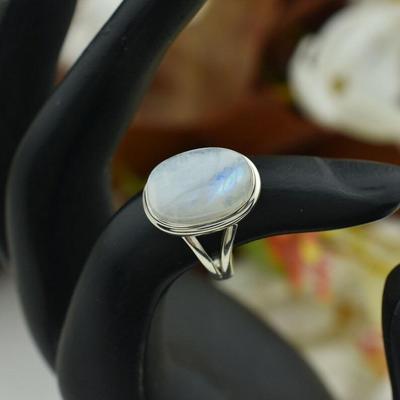 Moonstone Oval Gemstone Ring, Solid 925 Sterling Silver Ring, Handmade Designer Ring, Bezel Ring, Birthstone Ring