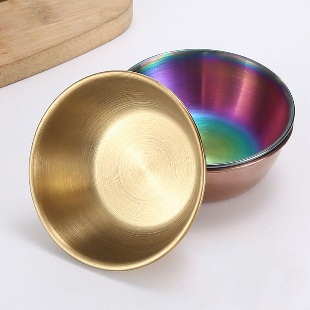 2pcs Thickened Dip Sauce Dish Stainless Steel Snack Dish Tableware Seasoning Dish  Dining Table
